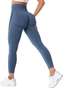 GWS SHOP Damen Leggings Sport Damen High Waist, Scrunch Butt Push Up Leggings Premium Qualität Elastisch Yoga Leggings (DE/NL/SE/PL, Alphanumerisch, L, Regular, Regular, Dunkelblau) von GWS SHOP