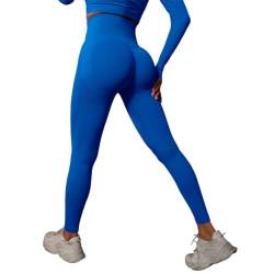 GWS SHOP Damen Leggings Sport Scrunch Butt Damen High Waist, Scrunch Butt Push Up Leggings Premium Qualität Elastisch Yoga Leggings (DE/NL/SE/PL, Alphanumerisch, M, Regular, Regular, Blau) von GWS SHOP