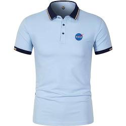 GXEBOPS Golf Poloshirt für Herren NASA Service Kurzarm T-Shirts Lässiges T-Shirt Poloshirts Größe/D/S von GXEBOPS