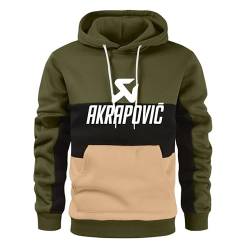 GXEBOPS Herren Hoodie Akr-ap_ovic Baumwolle Colorblock Lässige Sportbekleidung Langarm Damen Kapuzenjacke T-Shirt/F/XL von GXEBOPS