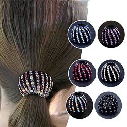 Frauen Dutt Kristall Haarklammern Schachtelhalm Schnalle Haarspange Vogelnest Expanding Hair Decor Lazy Female Accessories Kopfbedeckung Pferdeschwanz von GXFCAI