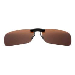 GXFCAI 1 Stück Unisex Polarisierte Clip-On Fahrbrille Sonnenbrille Tag Vision UV400 Linse Sonnenbrille Vision Reiten Nacht Clip Fahren, braun, Einheitsgröße von GXFCAI