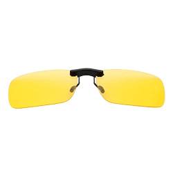 GXFCAI 1 Stück Unisex Polarisierte Clip-On Fahrbrille Sonnenbrille Tag Vision UV400 Linse Sonnenbrille Vision Reiten Nacht Clip Fahren, gelb, Einheitsgröße von GXFCAI