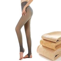 GXJIXf Fleece Lined Tights That Look Sheer, Fleece Lined Tights Translucent Pantyhose Leggings for Women (B-Coffee,320g with velvet) von GXJIXf