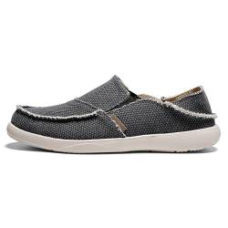 GYCF Herren Loafer Schuhe,Slip-on Segeltuch Segelschuhe,Halbschuhe Leicht Halbschuhe Atmungsaktive,Wander-Bootsschuhe Sneaker Schuhe,Schwarz,43EU von GYCF