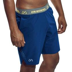GYM AESTHETICS | Herren Functional Sports Shorts 'Intensity' Kurze Sporthose Laufshorts UV-Schutz antistatisch Feuchtigkeitsregulierung, Fitness und andere Sport in Blau (XL) von GYM AESTHETICS