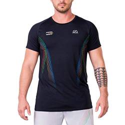 GYM AESTHETICS | Herren Wesentlich Warrior Loose-Fit T-Shirt UV-Schutz Antistatisch Feuchtigkeitsregulierung schnelltrocknend, Für Training und andere Sport in Schwarz (M) von GYM AESTHETICS