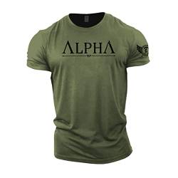 GYMTIER Alpha – Spartanisches Fitness-T-Shirt für Herren, Bodybuilding, Gewichtheben, Strongman-Training, Top, Aktivkleidung, Spartaner, geschmiedet, grün, XXL von GYMTIER