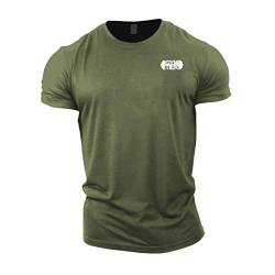 GYMTIER Bodybuilding-T-Shirt der Männer - Plain Badge - Fitness-Trainingsoberteil von GYMTIER