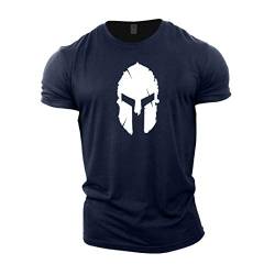 GYMTIER Bodybuilding-T-Shirt der Männer - Spartan Helmet - Fitness-Trainingsoberteil von GYMTIER