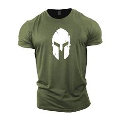 GYMTIER Bodybuilding-T-Shirt der Männer - Spartan Helmet - Fitness-Trainingsoberteil von GYMTIER