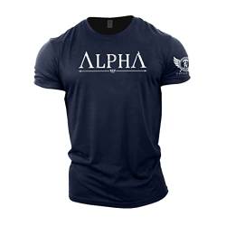 GYMTIER Spartan Forged – Alpha – Herren-T-Shirt, Bodybuilding, Training, Workout, Lifting, Top Kleidung, navy, XL von GYMTIER