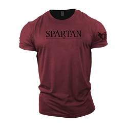 GYMTIER Spartan – Gym T-Shirt für Herren Bodybuilding Wegen Strongman Training Top Active Wear Spartan Forged, kastanienbraun, L von GYMTIER