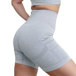 GYMXPRO® Sportshorts für Damen, hohe Taille, nahtlos, Push-Up, Stretch, atmungsaktiv, Seamless Butt Lift Kurze Hose für Fitness Gym Yoga Running Crossfit von GYMXPRO