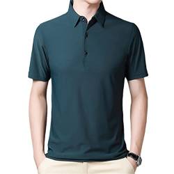 Herren Polo-Shirt, kurzärmelig, einfarbig, lässig, dünn, Herren-Poloshirt, Baumwolle, Herren-Tops, grau, Groß von GYSAFJ