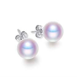 7-9mm Perle Ohrstecker Frauen Echt 925 Sterling Silber Ohrringe Bunte Perle Ohrringe Für Frauen Geschenk von GYXYZB