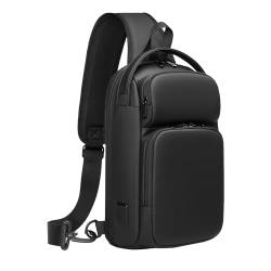 GYakeog Umhängetasche Herren Wasserdichte Brusttasche mit USB-Ladeanschluss Sling Bag für 11,3 Zoll iPad Schultertasche Crossbody Bag für Arbeit Reisen Radfahren Wandern-Schwarz von GYakeog