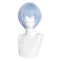GZIRUE Blaue kurze Perücke Haar für Rei Ayanami Cosplay Wig Anime Halloween Party Kostüm mit Perücke Kappe Wig Cap von GZIRUE