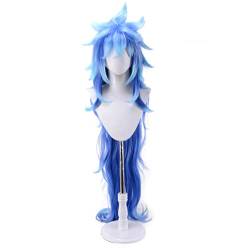 GZIRUE Farbverlauf Blau Lange Wellig Wellen Perücke für Idia Shroud Wig Cosplay Anime Kostüm mit Wig Cap von GZIRUE