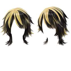 GZIRUE Goldene Schwarze Kurze Perücke Haar für Kazutora Hanemiya Wig Cosplay Anime Kostüm mit Perücke Kappe Wig Cap von GZIRUE
