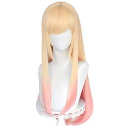GZIRUE Rosa Blond Lang Gerade Perücke Haar für Marin Kitagawa Cosplay Wig Anime Kostüm with Wig Cap von GZIRUE