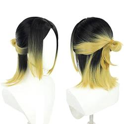 GZIRUE Schwarz Goldgelbe Perücke Haar mit Pferdeschwanz für Kenma Kozume Cosplay Wig Anime Kostüm mit Perücke Kappe Wig Cap von GZIRUE
