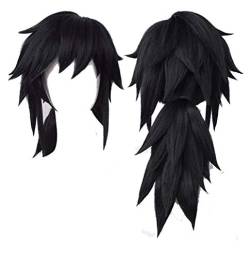 GZIRUE Schwarze Lange Perücke Haar für Giyuu Tomioka Wig Cosplay Halloween Party Anime Kostüm von GZIRUE