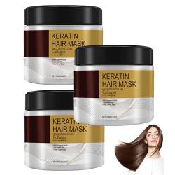 Collagen Hair Treatment 100ml Deep Repair Conditioning Argan Oil Collagen Hair Mask Haarbehandlung Haarmaske Essence for Dry Damaged Hair (3 Stück) von GZWY