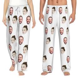 GZYZXP Personalisierte lustige Pyjamahose mit Fotogesicht, Individueller Gesichts Pyjama, Benutzerdefinierte Foto Gesicht gedruckt Nachtwäsche Pyjama Hosen, Loungewear Geschenke, Familienpyjamas von GZYZXP