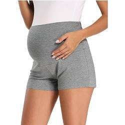 GZYshoyao Damen Umstandsshorts Komfortable Kurze Umstandshose Umstandsleggings Baumwolle Super Bequeme Umstands Shorts Maternity Sport Schwangerschaft Kurze Umstandsmode Hose mit Taschen (51-GY1, M) von GZYshoyao