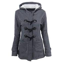 GZYshoyao Mantel Frauen Plüschjacke Warme Winter Jacke Lange Mäntel Einfarbig Winterjacke mit Kapuze Windbreaker Gefüttert Teddyfell Dicker Fleecejacke Mode Outdoorjacke Slim fit Winterparka von GZYshoyao