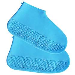 Unisex Wasserdichte Silikon Überschuhe ein Paar | Schuhüberzieher Wasserdicht Silikon | Wasserdichtes Rutschfestes Wiederverwendbare für Regenschuhe Überzieher Schneetag, Schlammige (Blue, One Size) von GZYshoyao