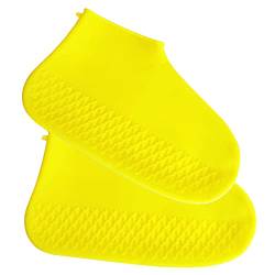 Unisex Wasserdichte Silikon Überschuhe ein Paar | Schuhüberzieher Wasserdicht Silikon | Wasserdichtes Rutschfestes Wiederverwendbare für Regenschuhe Überzieher Schneetag, Schlammige (Yellow, One Size) von GZYshoyao