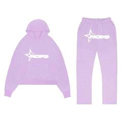 GaNtec Jogginganzug für Herren Damen Y2K Tops+Hose Corteiz Tracksuit Buchstaben Druck Lose Hoodies und Jogginghosen Hip Hop Unisex Pullover Sporthosen Trapstar Anzug von GaNtec