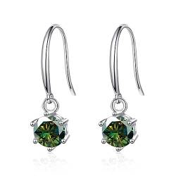 2 Karat Moissanit-Ohrringe für Damen, Rundschliff, D-Farbe, VVS1-Klarheit, 925er-Sterlingsilber, Diamant-Ohrringe für Damen, Moissanit-Ohrringe (grün) von GaRcan