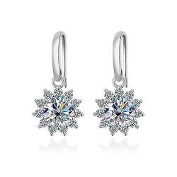 2cttw Moissanit Ohrringe für Frauen D Farbe Klarheit VVS1 Diamant Tropfen Ohrringe 925 Sterling Silber Hochzeit Ohrringe für Bräute Brautjungfer (Weiß) von GaRcan