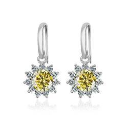 2cttw Moissanit Ohrringe für Frauen D Farbe Klarheit VVS1 Diamant Tropfen Ohrringe 925 Sterling Silber Hochzeit Ohrringe für Bräute Brautjungfern (Gelb) von GaRcan