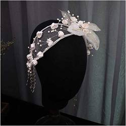 Blumen-Perlen-Quasten-Stirnband, Braut, Hochzeit, Kopfschmuck, Studio-Make-up-Stil, Damen-Haarschmuck von GaRcan