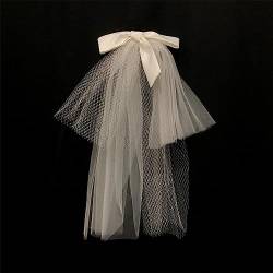 Kreativer Brautkopfschmuck mit weißer Schleife, geschichtet, Fotografie-Requisiten, Kopfbedeckungszubehör von GaRcan