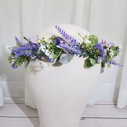 Lavendel Blumenkrone Damen Stirnband Hochzeit Haarschmuck Kopfschmuck Mädchen Blumengirlande Braut Blumen Kopfbedeckung von GaRcan