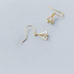 Ohrringe für Frauen, S925 Silber Ohrringe weiblich koreanische Mode Diamant dreidimensionale Dreieck Ohrringe Temperament geometrische Ohrringe (Gold) von GaRcan