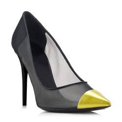 GaZjU High Heels Black Fishnet Pointed Sandals Ladies Dress Shoes-Yellow||36 von GaZjU