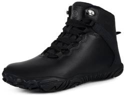 Gaatpot Barfußschuhe Winter Winterstiefel Barfußstiefel Herren Wasserdicht Wanderstiefel Warme Gefütterte Winterschuhe Damen Schneestiefel Stiefel Wanderschuhe Schwarz 40 EU von Gaatpot