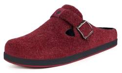 Gaatpot Hausschuhe Damen Clogs Warme Pantoffeln Filz Slipper rutschfeste,Rot A,EU40 von Gaatpot