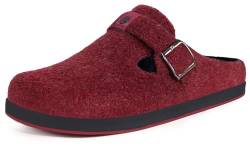 Gaatpot Hausschuhe Damen Clogs Warme Pantoffeln Filz Slipper rutschfeste,Rot A,EU41 von Gaatpot