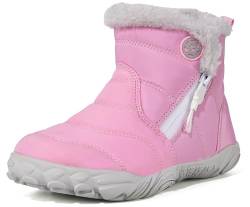 Schneestiefel Mädchen Winterstiefel Wasserdichte Stiefel Warm Gefütterte Kinderstiefel Zip,Rosa,EU34 von Gaatpot