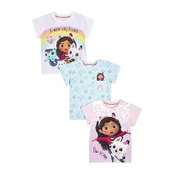 Gabby's Dollhouse T-Shirts 3er-Pack, 3er-Pack T-Shirts, Multipack-T-Shirts für Mädchen (Mehrfarbig, 3–4 Jahre) von Gabby's Dollhouse