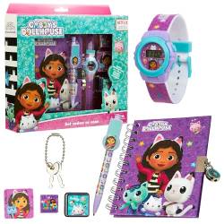 Gabbys Dollhouse Armbanduhr Kinder Mädchen Geschenkset mit Digital Uhr Kinder - Geschenke für Mädchen ab 3 Jahren von Gabby's Dollhouse