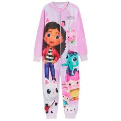 gabby's dollhouse Einteiler für Mädchen All In One Gabby Pyjama Kinder Fleece Pjs Warm Loungewear, rose, 5-6 Jahre von Gabby's Dollhouse