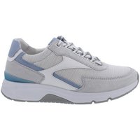 Gabor Rollingsoft Sneaker low, Mesh / Dreamvelour k., weiss, white / sky, Wechselfußbe Schnürschuh von Gabor Rollingsoft